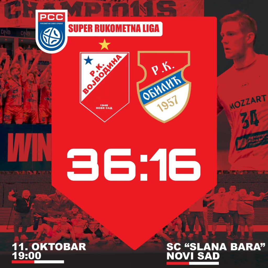 SRL: Vojvodina – Obilić 36:16